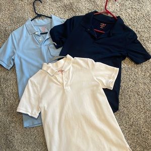 Three Unisex polo shirts – sold by target as school uniforms. One price.